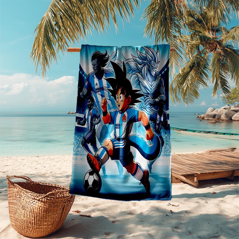 1pc Soccer Heroes Action Cartoon Quick Dry Microfiber Bath Towel for Swimming Surfing Camping Unisex Holiday. SJT7201192