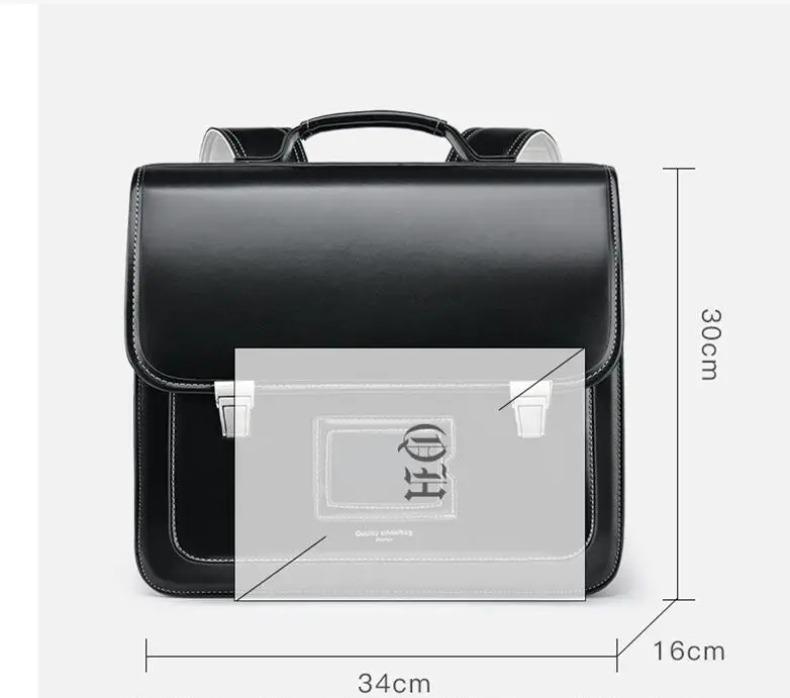 Japanese PU Orthopedic School Backpack for Kids, Primary School Satchel for Girls & Boys, Lightweight Book Bag for Grades 1-3