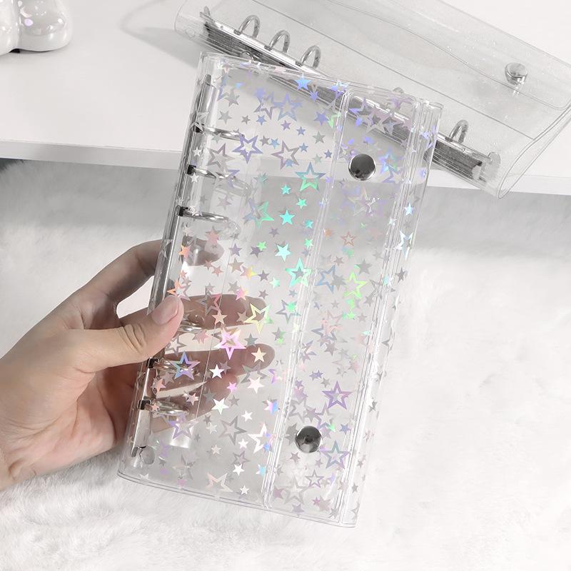 Laser-Ticket Polaroid Photo Album: A6 Six-Hole Loose-Leaf Transparent Cover for Small Cards