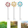 Iron Wind with Stake Metal Windmill Sturdy Sculpture Weatherproof Height 100cm Yard Art for