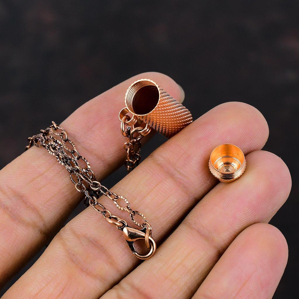 Copper Taweez Pendant Handmade Jewelry Openable Taweez With Chain Pendant Prayer Box Locket Copper Jewelry Best Design Pendant Gifts For Her