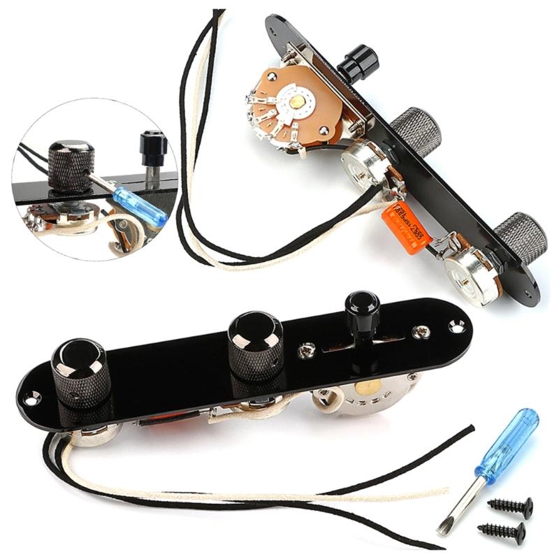 Prewired Guitar Switch Control Plate 3 Way Wired Loaded Control Plate with Switch Knob for Electric Guitar Playing Part