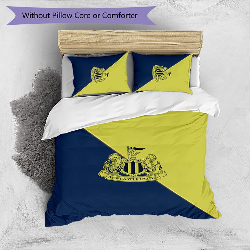 Newcastle United Football Printed 3 Pieces Bedding Set, Comfortable Skin Friendly Bedroom Duvet Cover Set