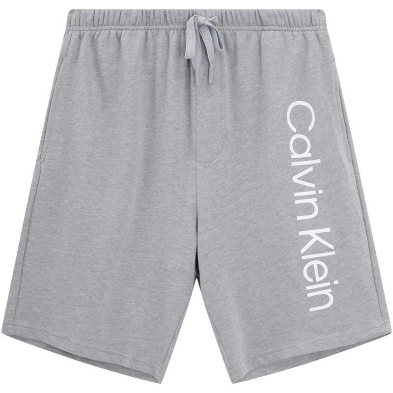 

Calvin Klein Minimalist Letter Print Drawstring Waist Casual Home Shorts Sleep Pants Men shorts Marble-Gray NP2551OA12 L
