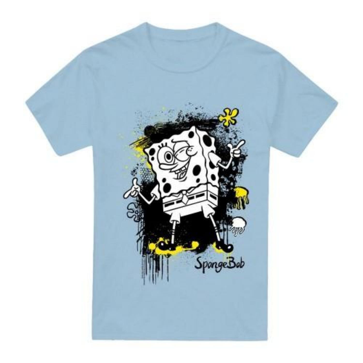 SpongeBob SquarePants Mens Ink Splatter T-Shirt S