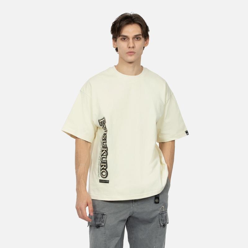 Evisu Dispersed Spray Dye Effect Trademark Loose Fit Short Sleeve T-Shirt Men Tops 2ESGNM4TS5136LFCT