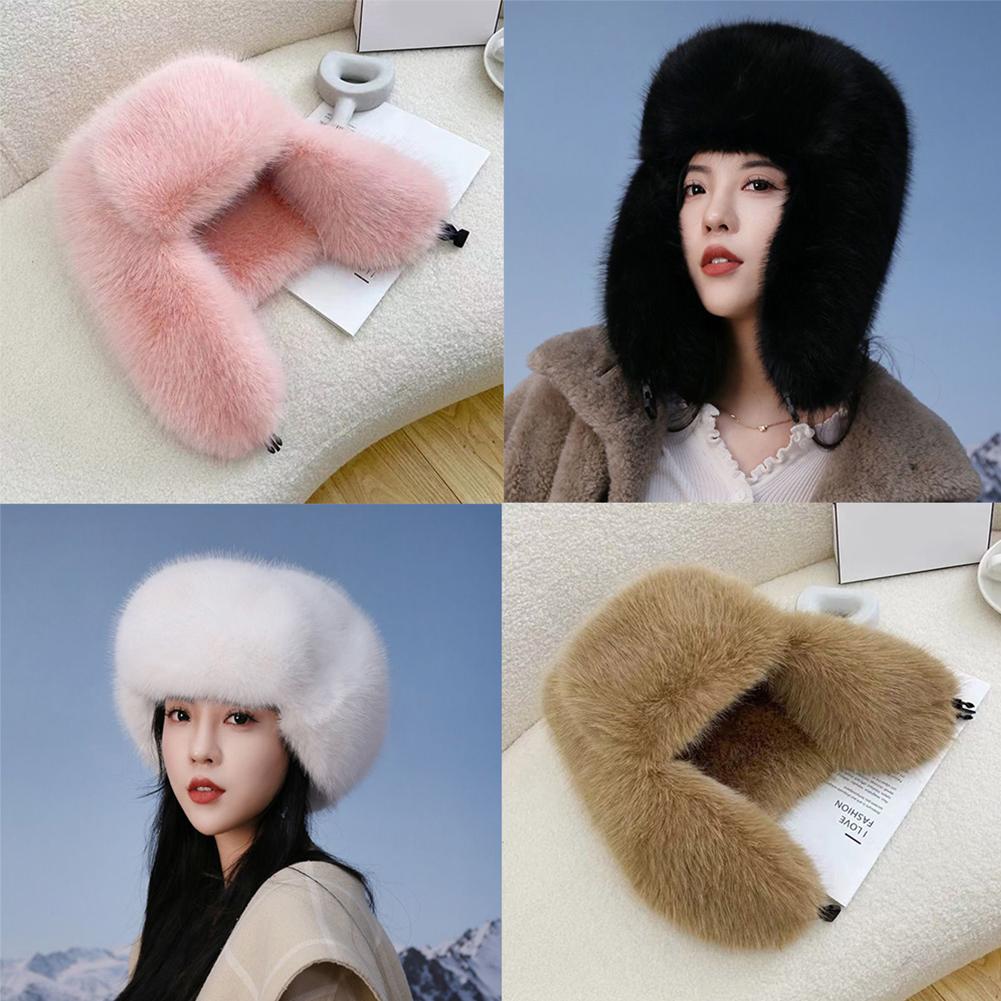 Winter Keep Warm Lei Feng Hat Outdoor Thicken Trapper Earflap Fluffy Ski Cap Beanies Pullover Caps Earflap Caps