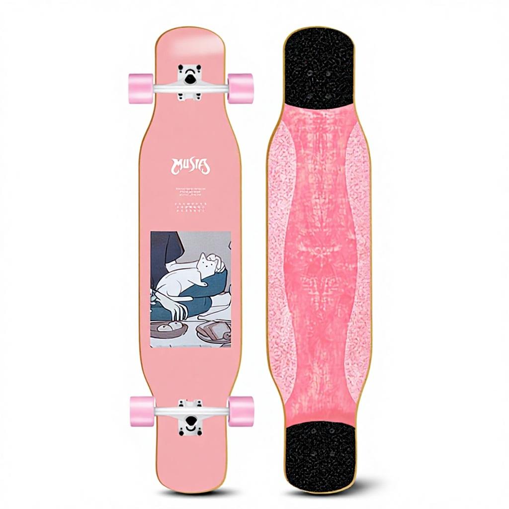 46IN Big Longboard Skateboard Boys Girls Beginners Adults Four-Wheel Street-Style Professional Double Rocker Maple Wood Dyed
