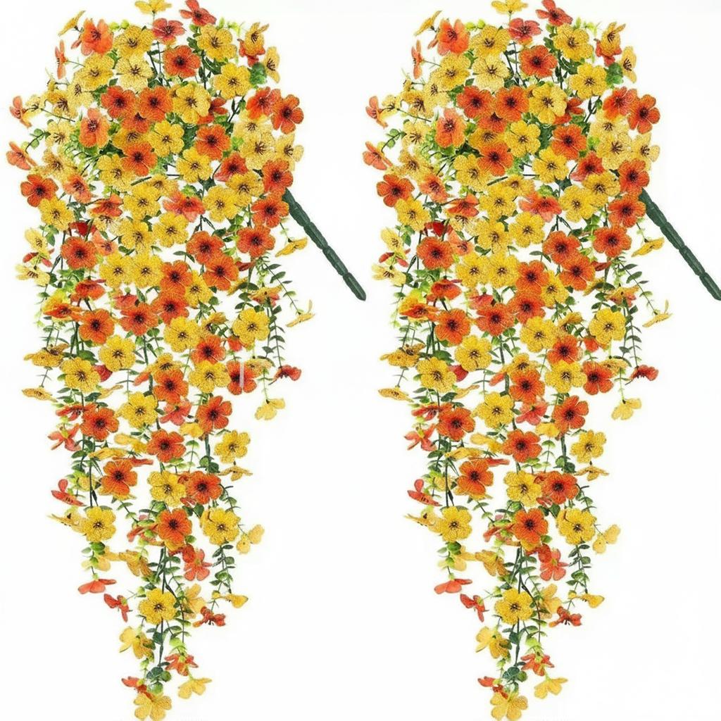 Artificial Flowers Rattan Morning Glories Vines Outdoor Wedding Wreath Bridal Arch Home Room Yard Festival Decor Garden Party