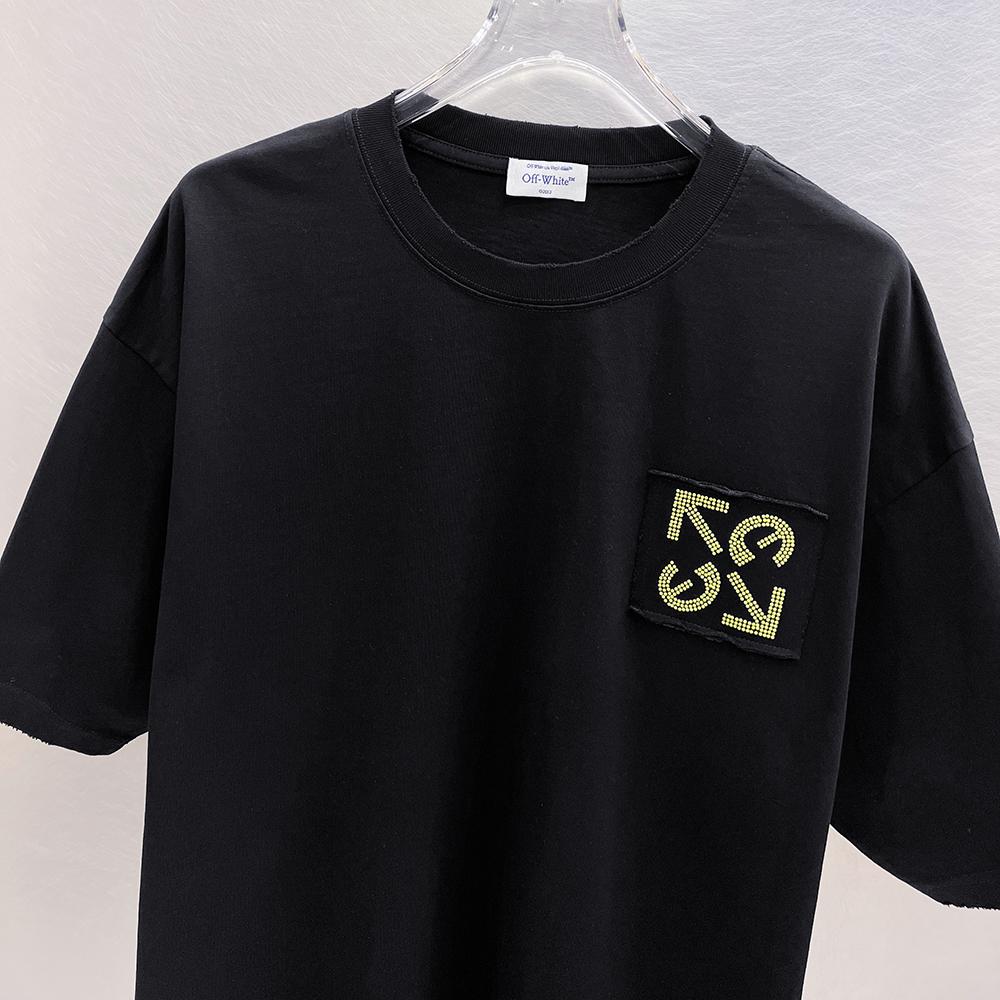 9283 Off-White Summer Men's and Women's Pure Cotton Print Oversized T-shirt Street Wear