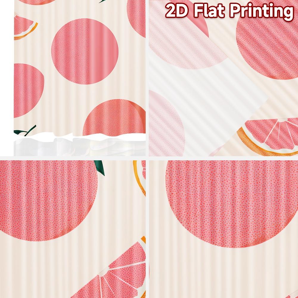 2D FLAT PRINTING 2pcs Curtains (Without Rod) Fruit Pattern with Leaves Valentine is day Festival Popular Curtains&Drapes