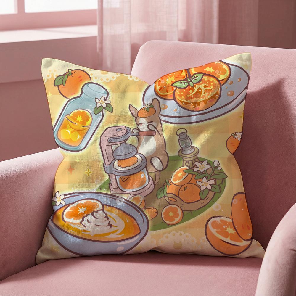 Cats & Soup Cushion Cover Multi-Scene Pillow Cover for Home & Car - Reversible, Soft & Durable for Daily Use