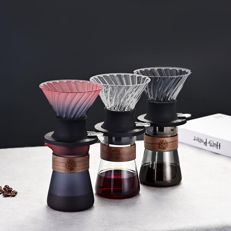 Coffee & Tea Brewer Heat-Resistant Borosilicate Glass,Pour Over Coffee Maker tool Filter,Coffee Brewing Pot,for Home Office