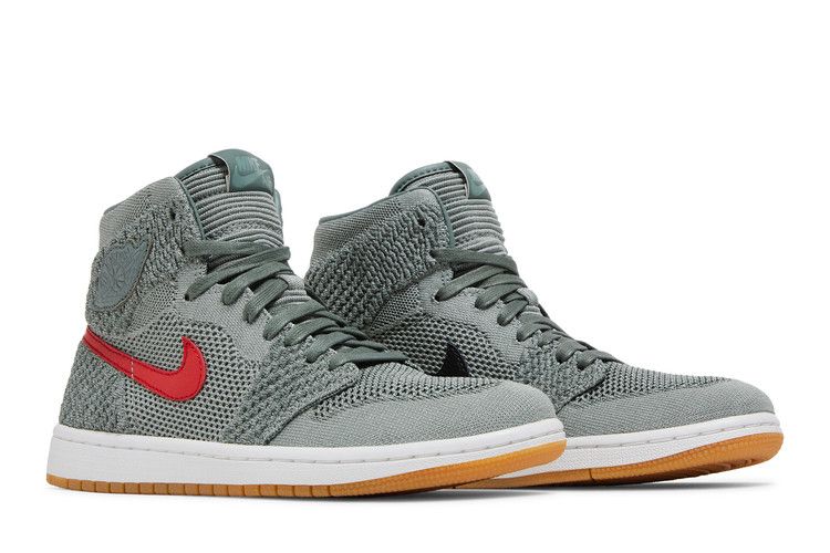 Kids' Sneakers Jordan 1 Retro High Flyknit Clay Green (GS) Clay Green/White-Hyper Cobalt-Gum Yellow