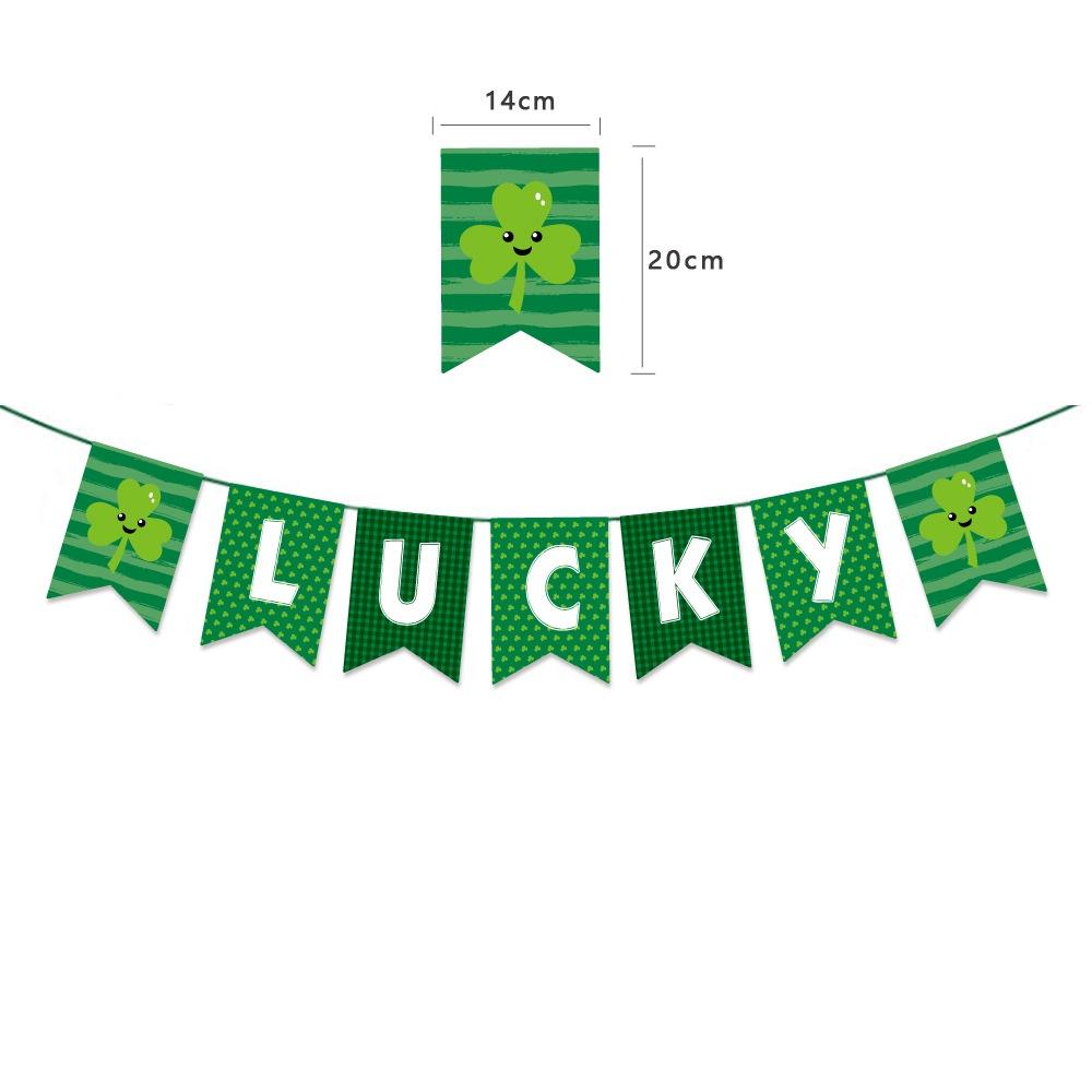 Day Stpatricks Lucky Letter Party Clover Flag Bar Ball Atmosphere Decoration