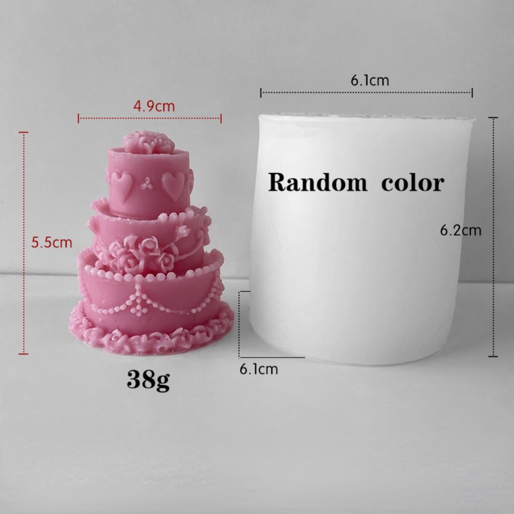 3D Strawberry Cake Shape Silicone Candle Mold DIY Handmade Chocolate Soap Plaster Epoxy Craft Making Tools Ice Cube Baking Molud