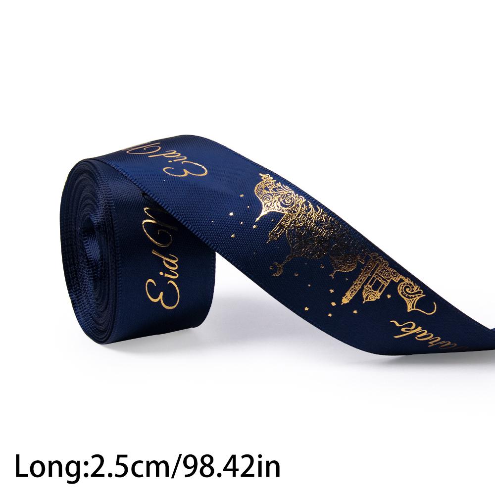 Ramadan Bronzing Ribbons Eid Mubarak Gift Wrap Satin Ribbon Ramadan Decor 2025 For Home Islamic Muslim Party Eid Al Adha Gift