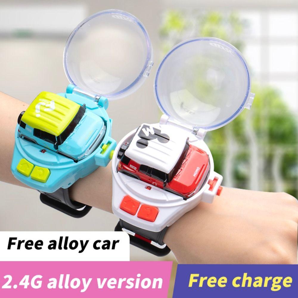 USB Charging Wireless Watch Car 2.4 GHz Mini Zinc Zinc Alloy Racing Funny Toy RC Car Boys Girls