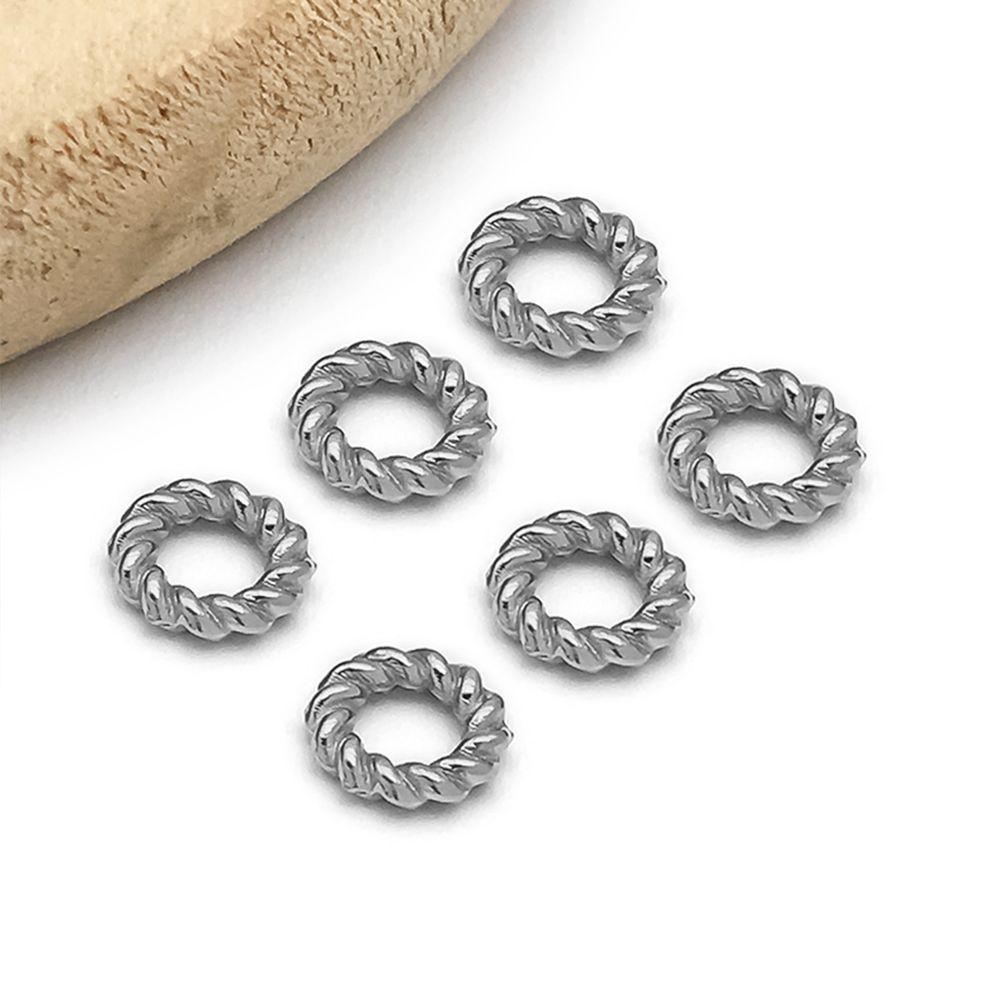 Stainless Steel Gold/Silver Twisted Seamless Ring Pendant Charm for DIY Jewelry