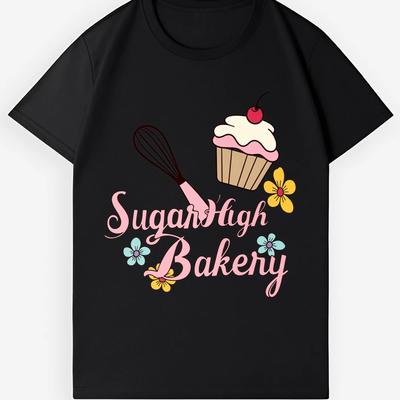 Sugar High Bakery Grafik-T-Shirt | Baumwoll-T-Shirt für Backliebhaber Unisex