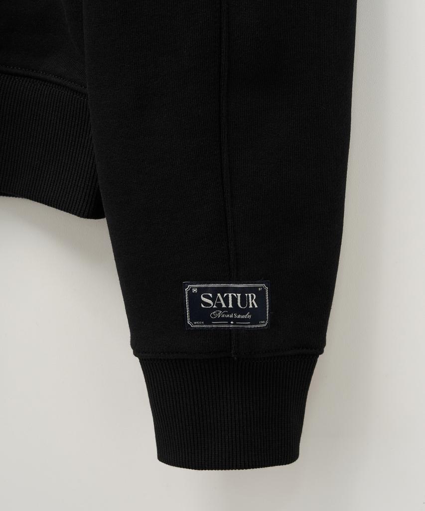Seteo (W) Classic Logo Crop Sweatshirt Black Pink