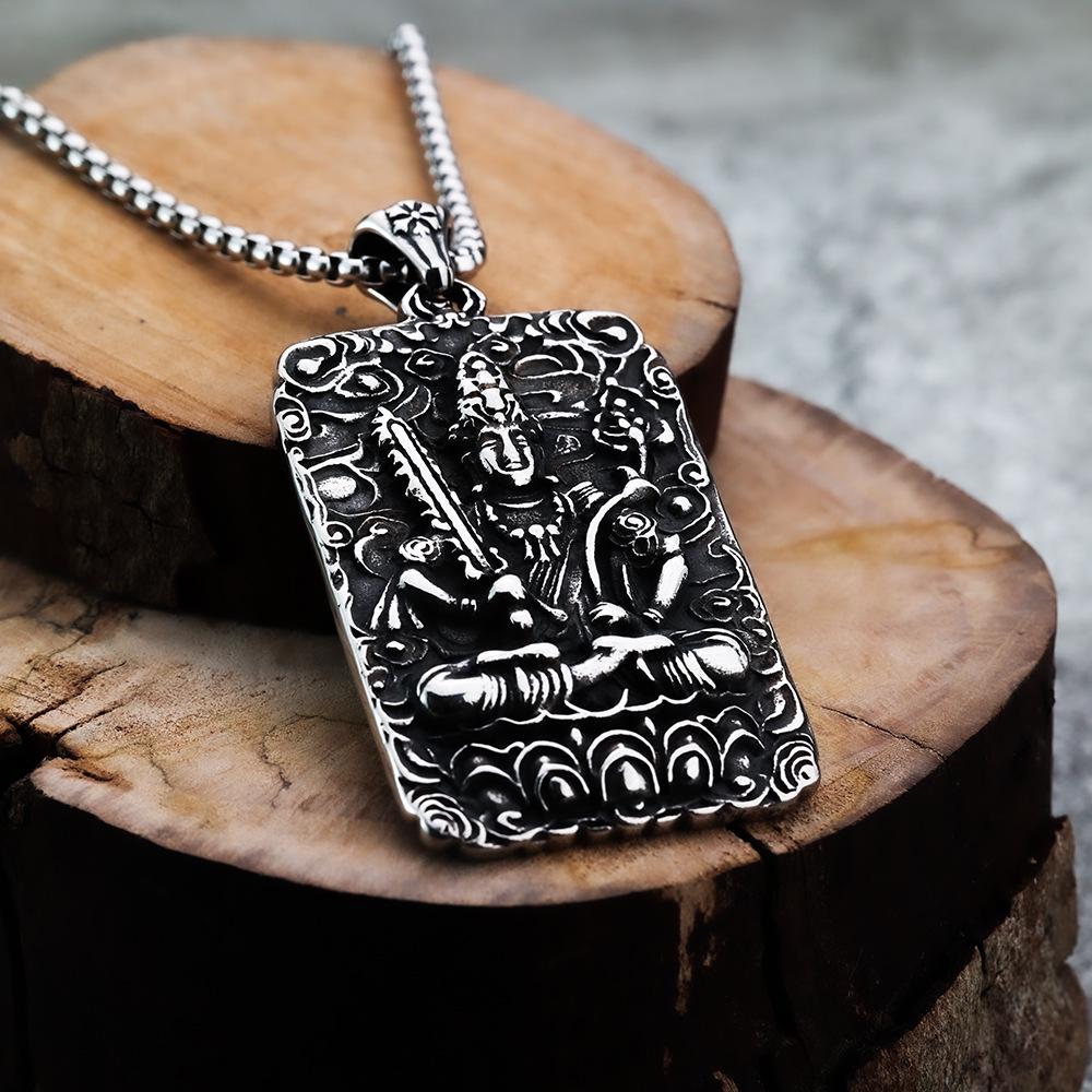 Retro Znamení Zvěrokruhu Buddha Přívěsek Náhrdelník: Trendy etnický styl pro muže a ženy, s osmi ochránci