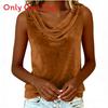 Polyester Velvet Sleeveless Vneck Tank Top For Summer Casual Wear
