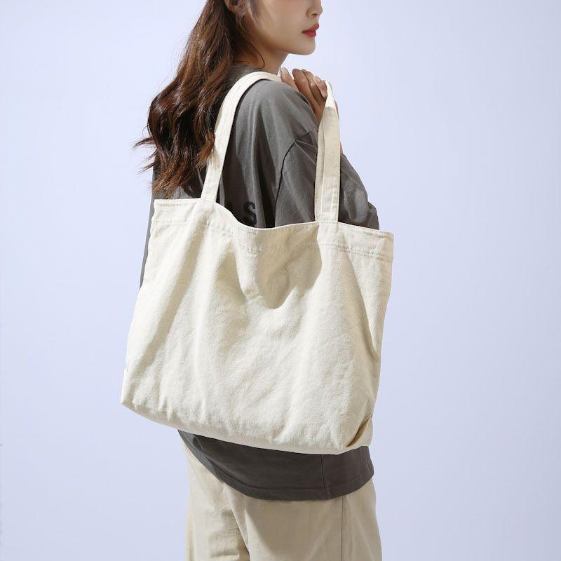 Retro Thick Canvas Tote Bag For Women, Large Capacity Casual Shoulder Handbag, Mori Style Outdoor Daily Purse