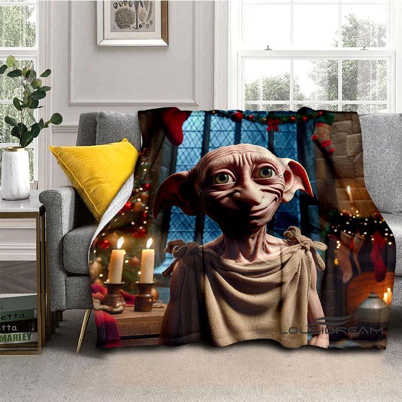 Dobby the House-Elf Cartoon Blanket — 3D-Printed Harry Potter Throw Blanket for Sofas, Beds, Cars, Living Rooms, and Bedrooms