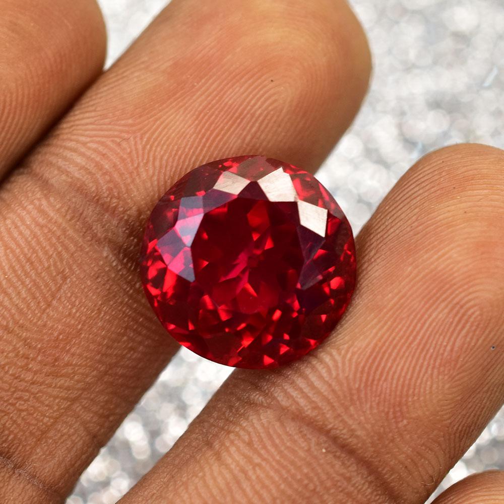 Natural Red Ruby Loose Gemstone 15.5 Ct Round Shape Unique for Jewelry Making and Gem Collections