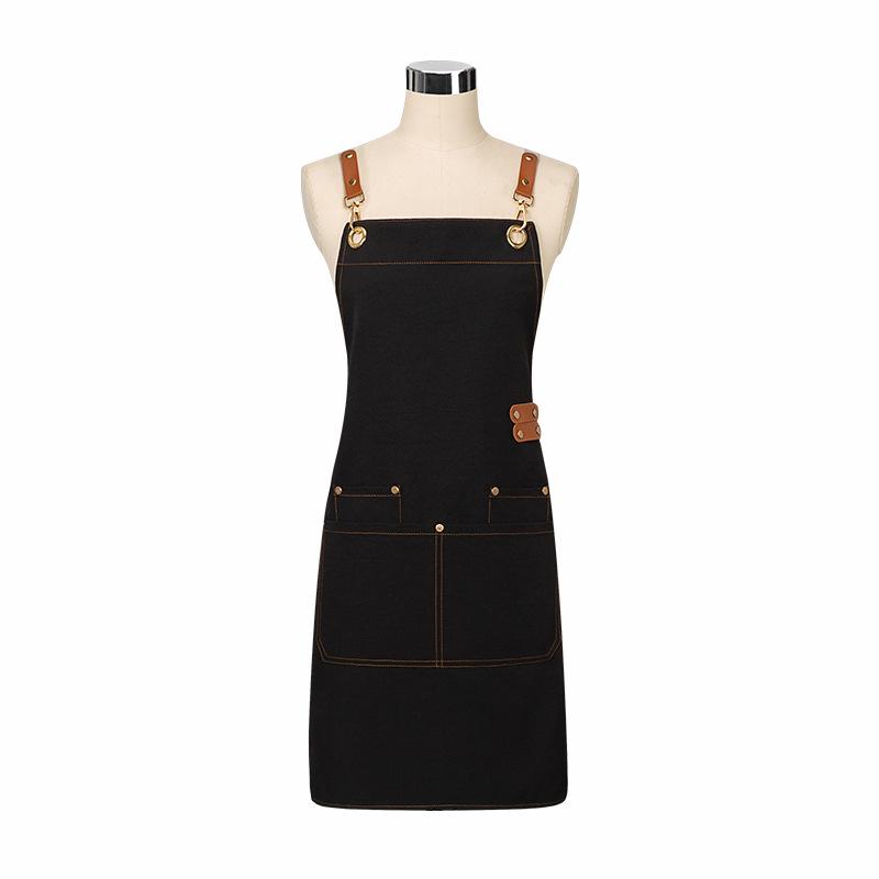 Waterproof Oil-Proof Canvas Apron for Coffee Shop and Kitchen Use