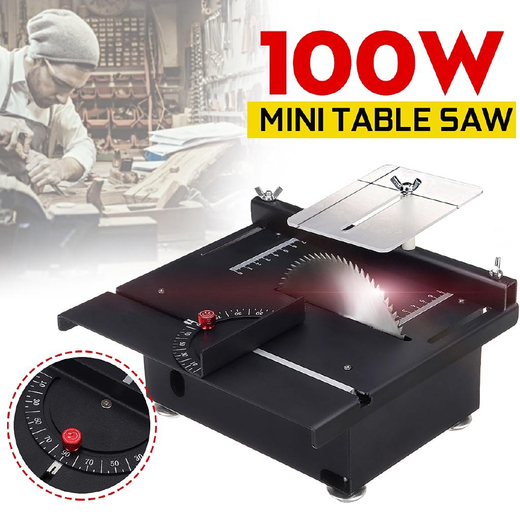 Table Saw Handmade Woodworking Bench Saw Multifunction Cutter DIY Crafts Cutting Tool Machine + Circular Saw Blade 100W