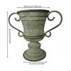 Decorative Iron Planter Ornamental Footed Vase Matte VintageStyle Light Gray C High Foot