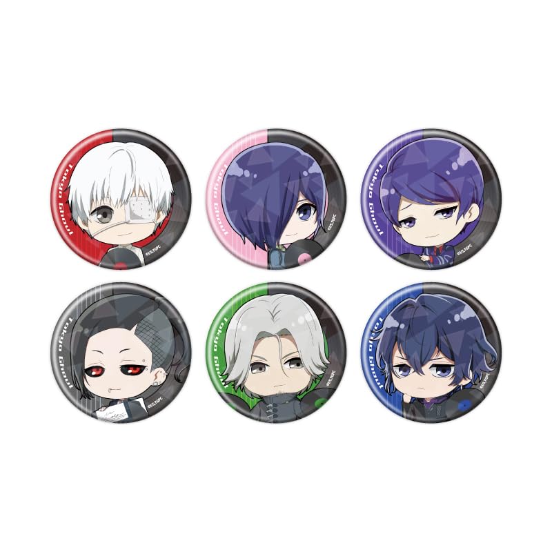 Tokyo Ghoul 04 [Mini Character Illustration] Holographic Badge [57mm] Complete Set of 6 Boxed Sets
