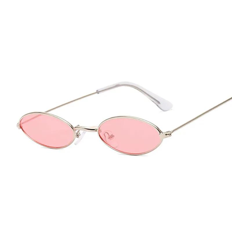 Retro Small Oval Sunglasses Woman Lentes De Sol Vintage Brand Shades Metal Color Sun Glasses for Female Fashion Designer Lunette