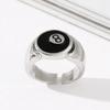 Punk Style Billiard Number Black 8 Opening Adjustable Rings Metal Alloy Rings Fashion Hip Hop Rock Jewelry For Women And Men