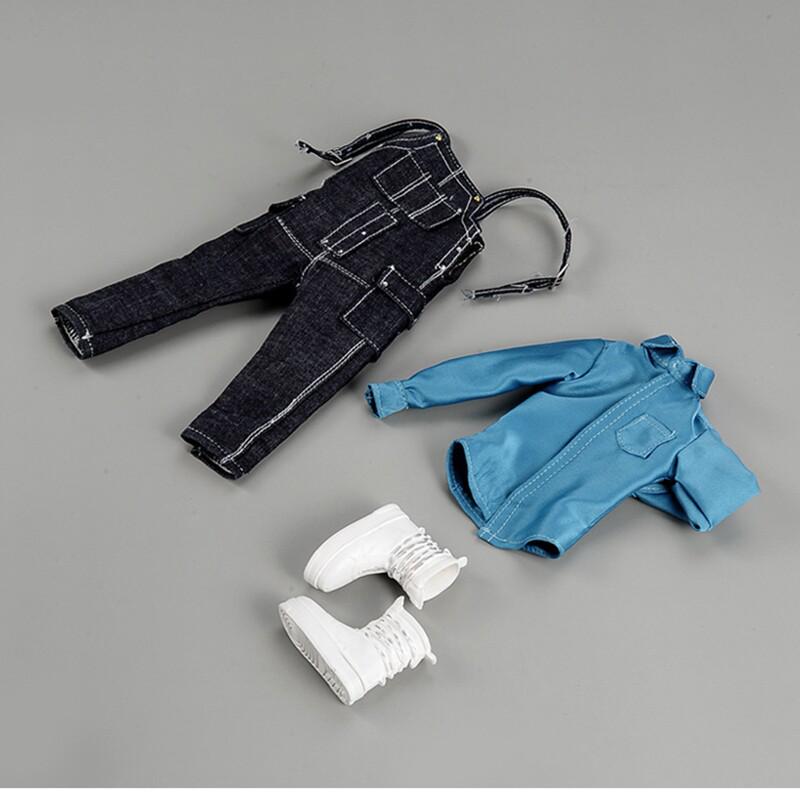 1/6 Scale Male Soldier Denim Overalls Casual Set for Action Figures