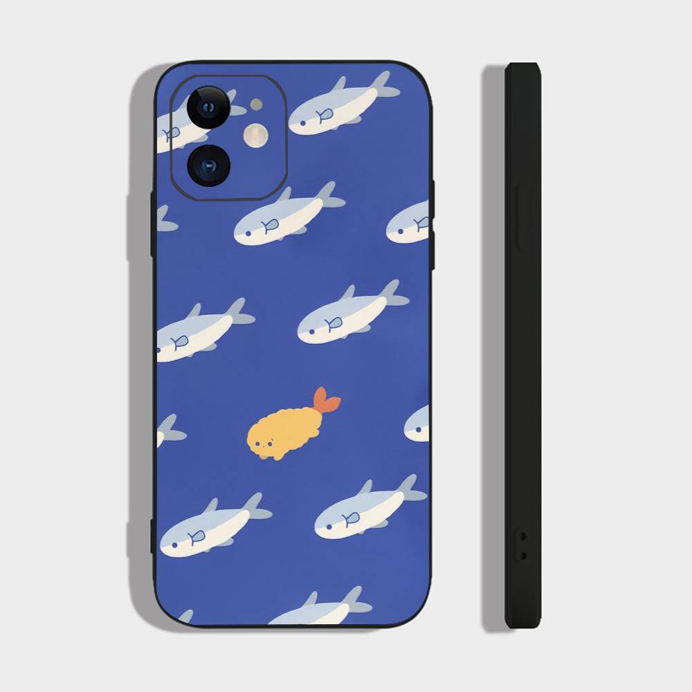 Cute Pattern For IPhone 13,17,11,12,16,14,15,Plus,Pro Max Soft Silicone Black Phone Case