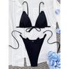 Sexy Halter Pearls Strappy Bikini Female Swimsuit Women Swimwear Two-pieces Bikini set High Cut Bather Bathing Suit Swim