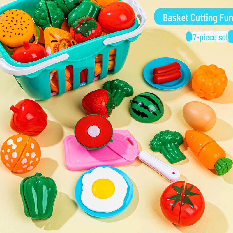 Kids' Fruit & Veggie Play Set: Qie Qie Le Kitchen Toys for Girls