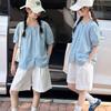 Girls' Korean Style Short-Sleeve Doll Shirt & Casual Shorts Two-Piece Summer Set