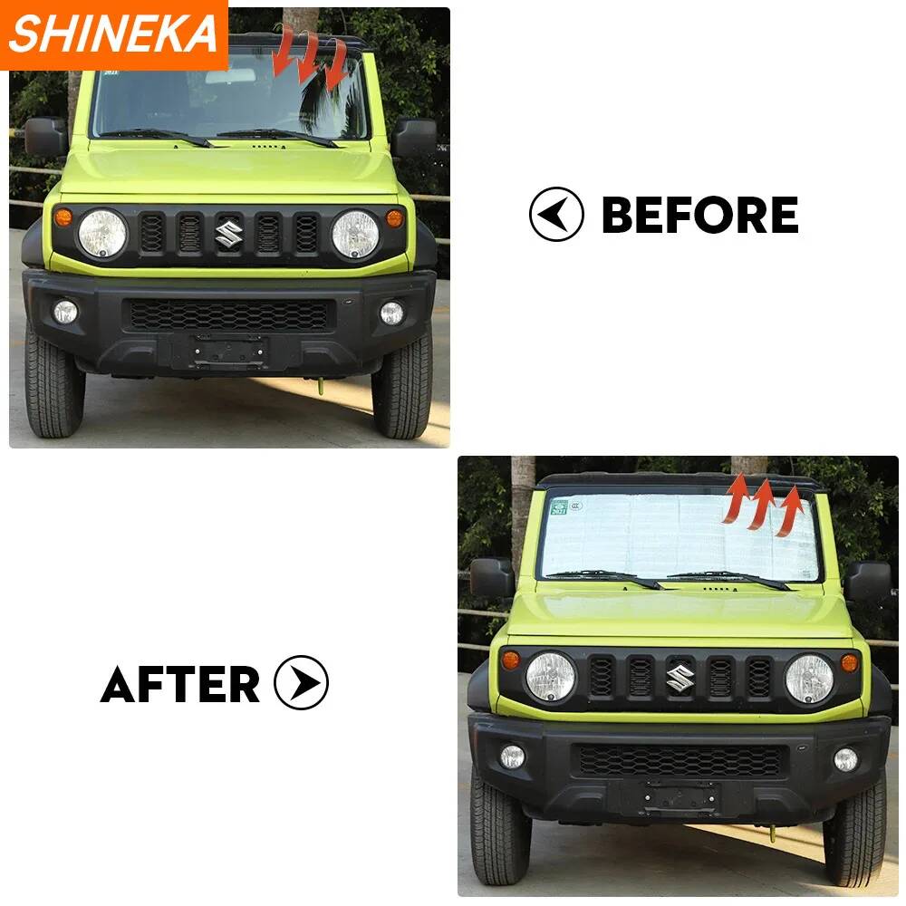 SHINEKA Windshield Sunshades For Suzuki Jimny 2019 2020 2021 2022 2023 Up Car Front Windshield Sun Visor Cover AccessoriesWindshield Sunshades 1