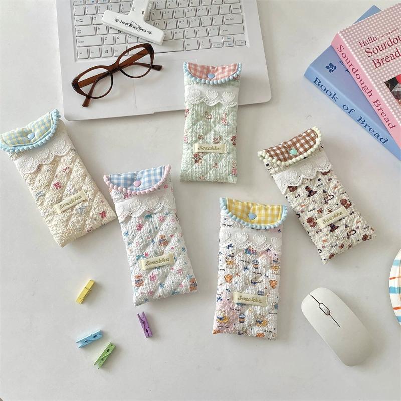 Cute Cartoon Soft Glasses Case Portable Crush Proof Sunglasses Pouch Girls Eyewear Storage Bag