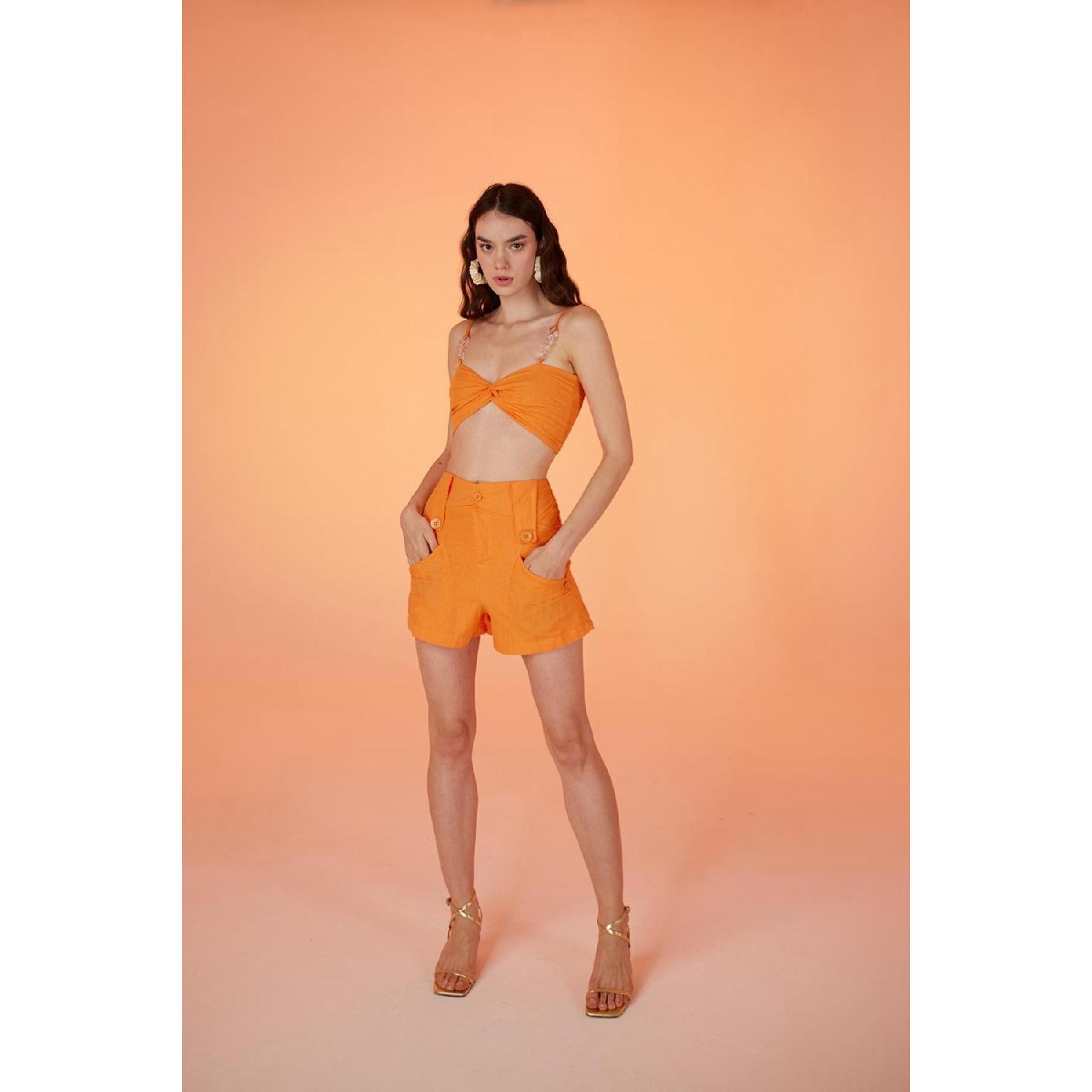 

Mini Rise Shorts Orange With Koton Fabric Lined XS бежевий