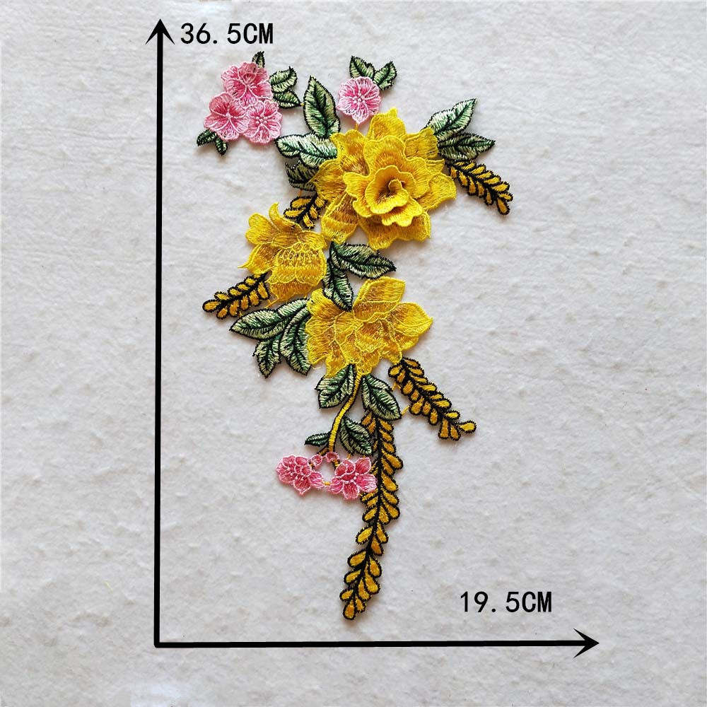 Yellow I Polyester Embroidery Three-Dimensional Flower Diy Collar Lace Decal Decoration Repair Clothes Clothing Accessories Accessories