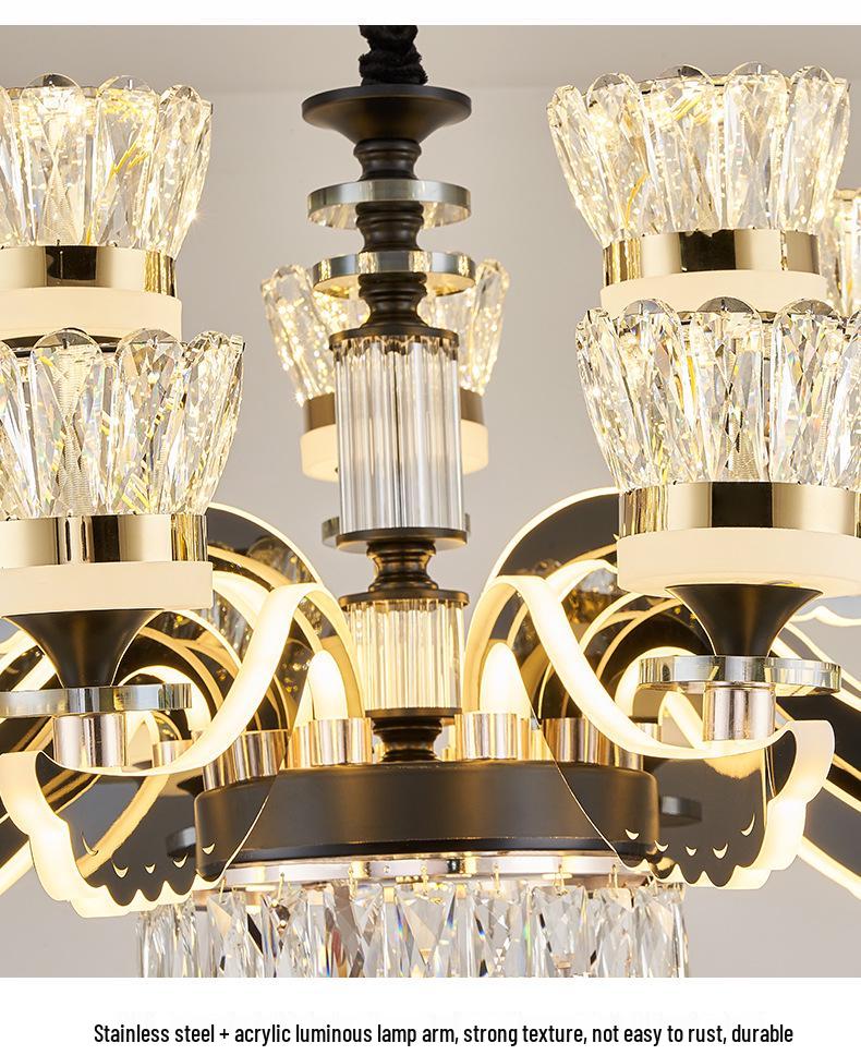 Nordic Crystal Chandelier: Modern Luxury for Living, Dining & Bedroom Spaces
