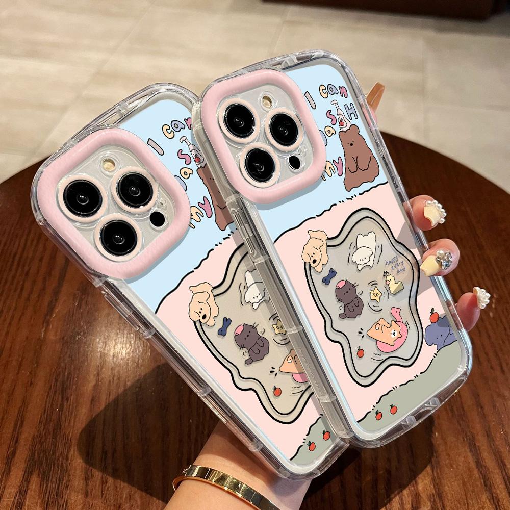 Mobile Phone Cases for iPhone 11 13 XR 15 Pro Max 12 14 Pro Max Case iPhone 16 7 Plus 8 Plus XS Max Cartoon Pattern Anti-drop Protection Shockproof