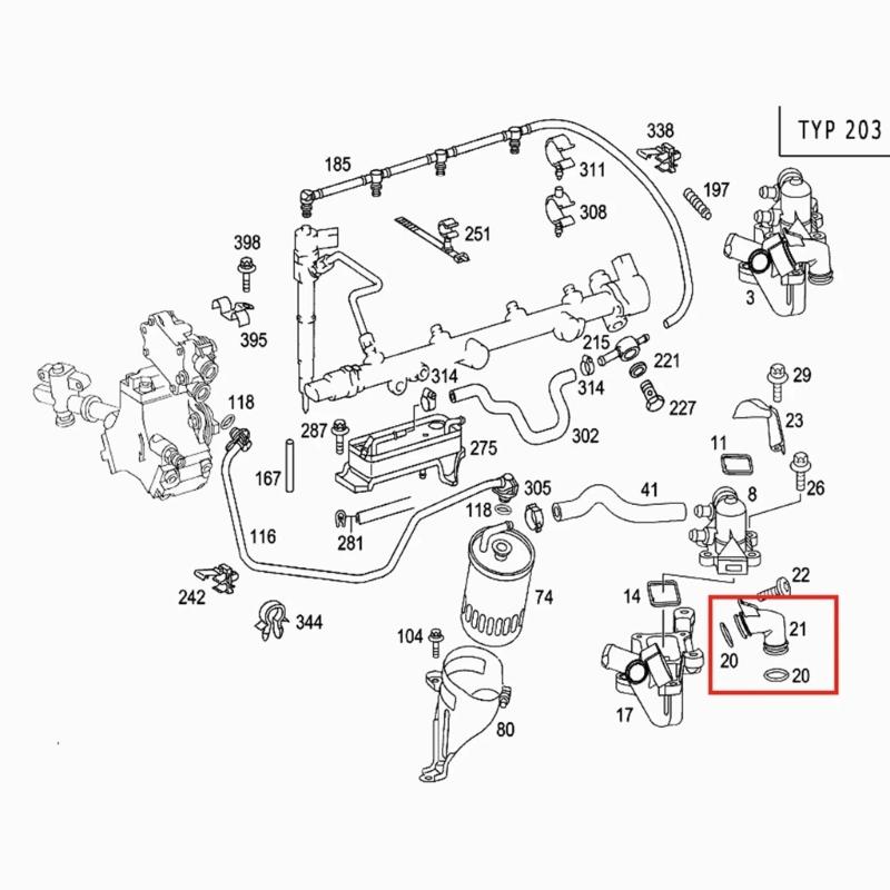 Water Pipe Piece Connector 6112030308 A6112030308 for C203 S203 CL203 W209 CLK209 Pipe Piece EGR Connector Replacement