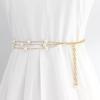 Women's Beaded Hook Waist Chain Korean Style Sweet Fashion Pearl Decoration Metallic