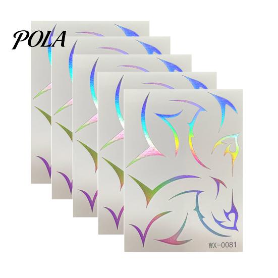 5 Sheets Holographic Lightning Tattoos, Waterproof Flash Temporary Stickers, Full Color Body Art for Festival Party Sale Goods